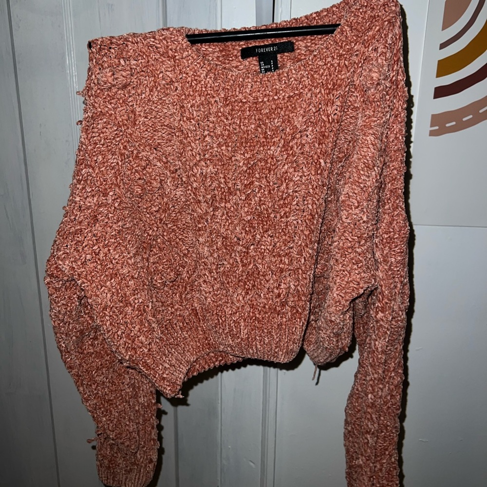 Fuzzy Orange Forever 21 Sweater